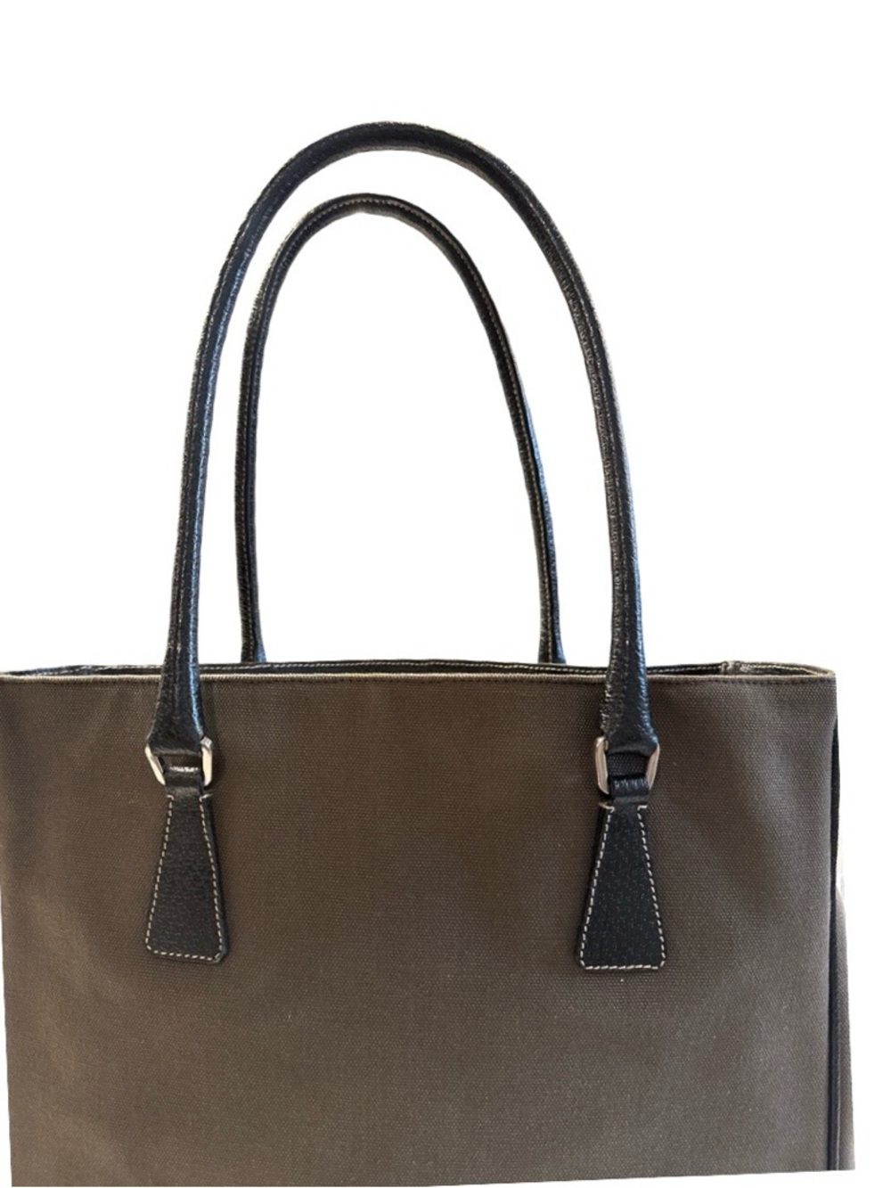 Prada Leather Tote Bag Brown Black Shoulder Bag Medium Everyday Luxury Handbag - Picture 17 of 17